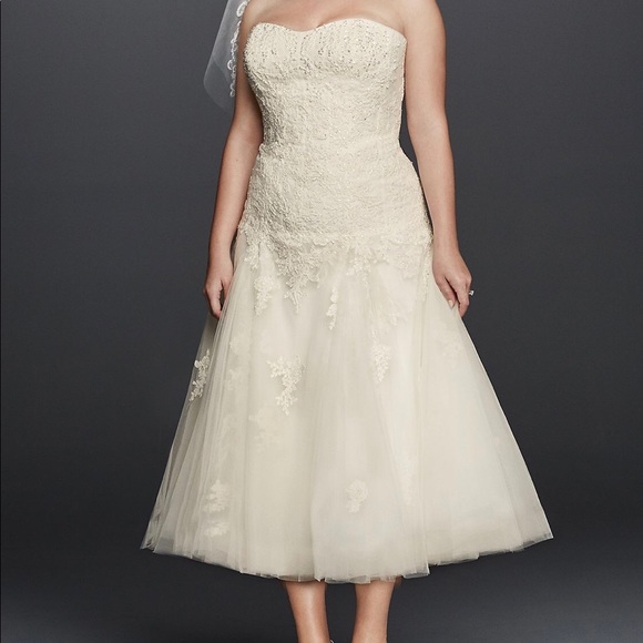 oleg cassini short wedding dress